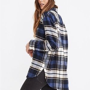Madewell Flannel Flap-Pocket Oversized Ex-Boyfriend Shirt in Coltrane Plaid